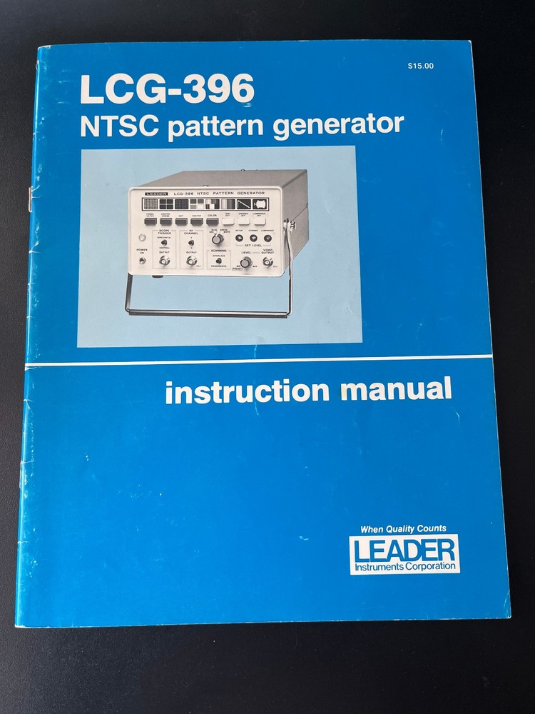 Leader LCG-396 NTSC Pattern Generator Instruction Manual