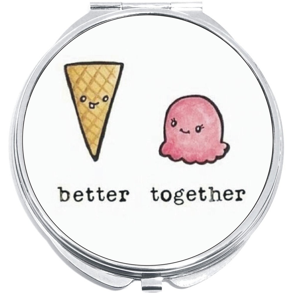 Better Together Ice Cream Cone Compact with Mirrors - for Pocket or Purse