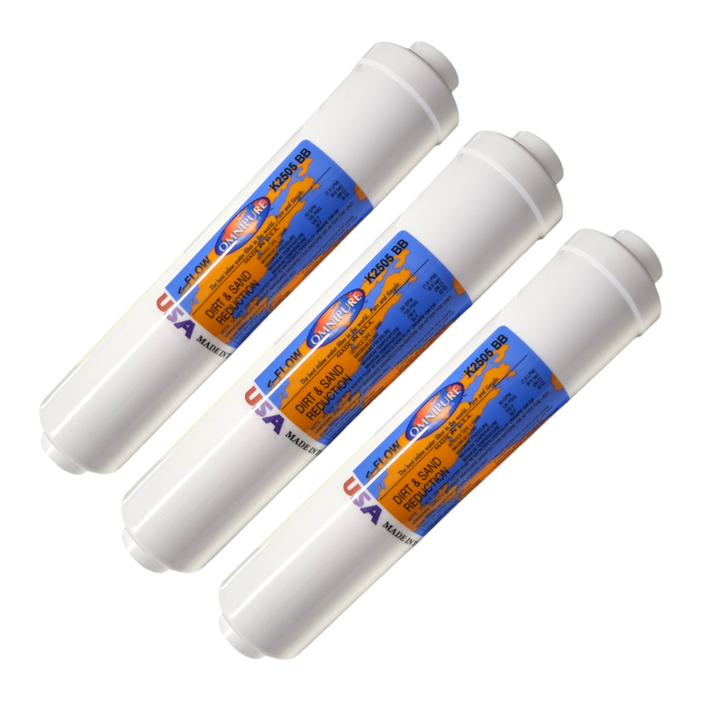Omnipure K2505 BB Inline Sediment Water Filter 1/4 FPT 3-PACK