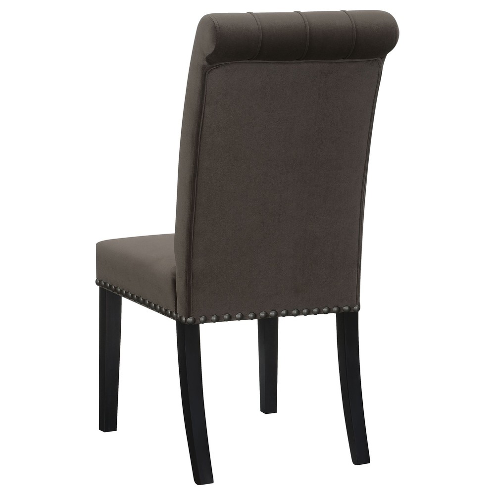 Brown and Rustic Espresso Tufted Side Chairs