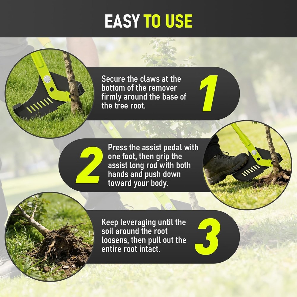 Effortless Puller&Root Cutting Tool,Tree Puller Tool for Easy Shrub Root Removal