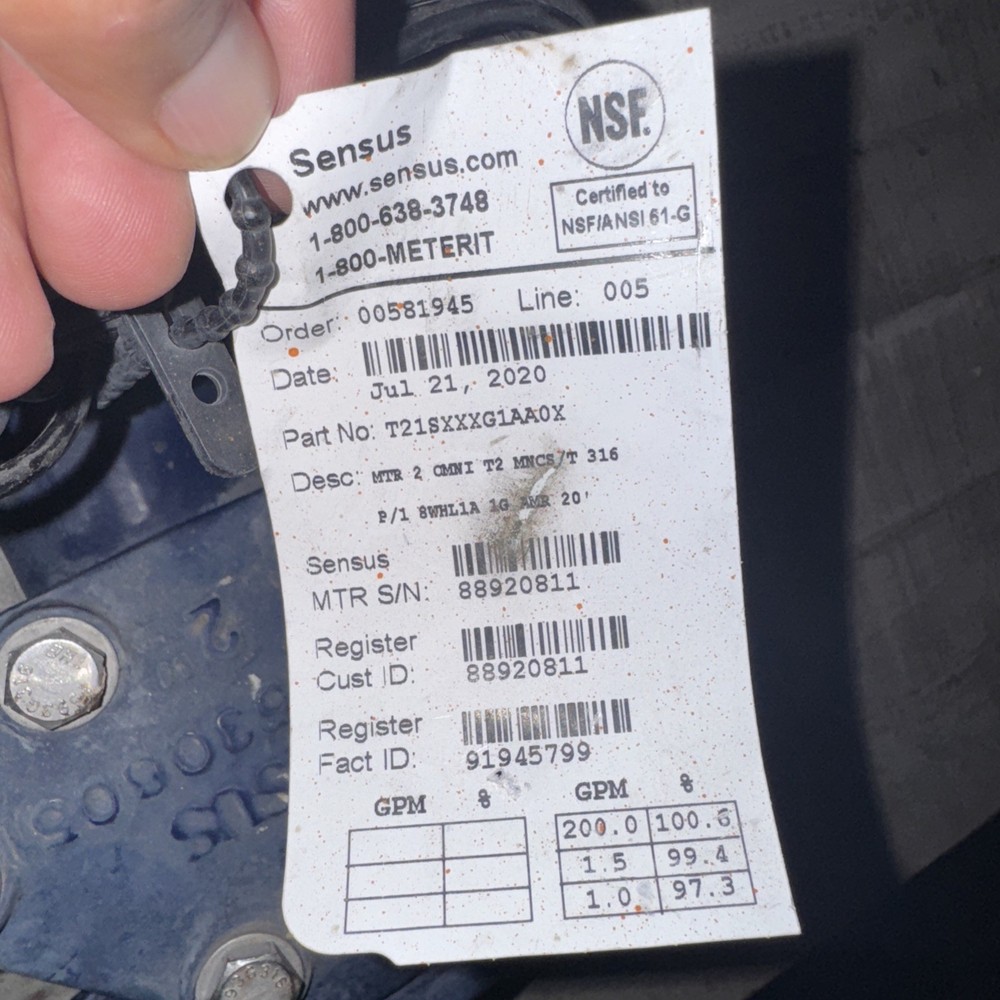 2" Sensus Omni Water Meter