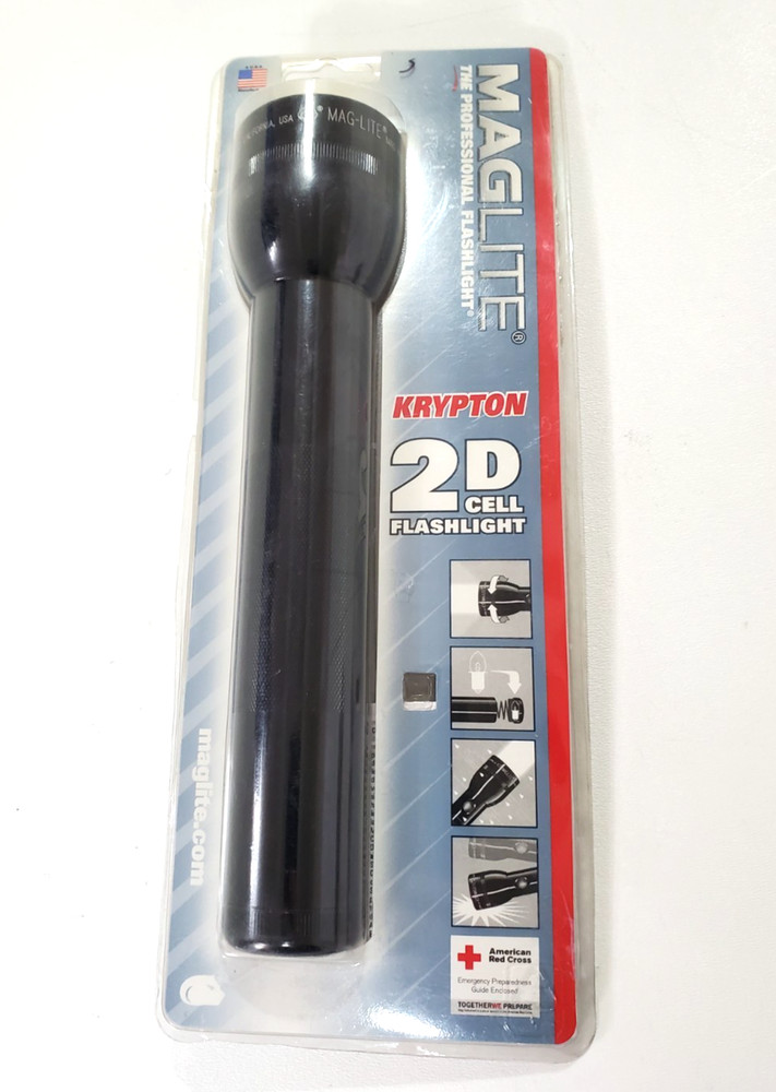 Maglite 2-Cell D Heavy Duty 10”Black Flashlight New In Package S2D016