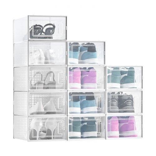 Shoe Storage Boxes 12 Pack Stackable Shoe Boxes Storage Organizers Fit up to US