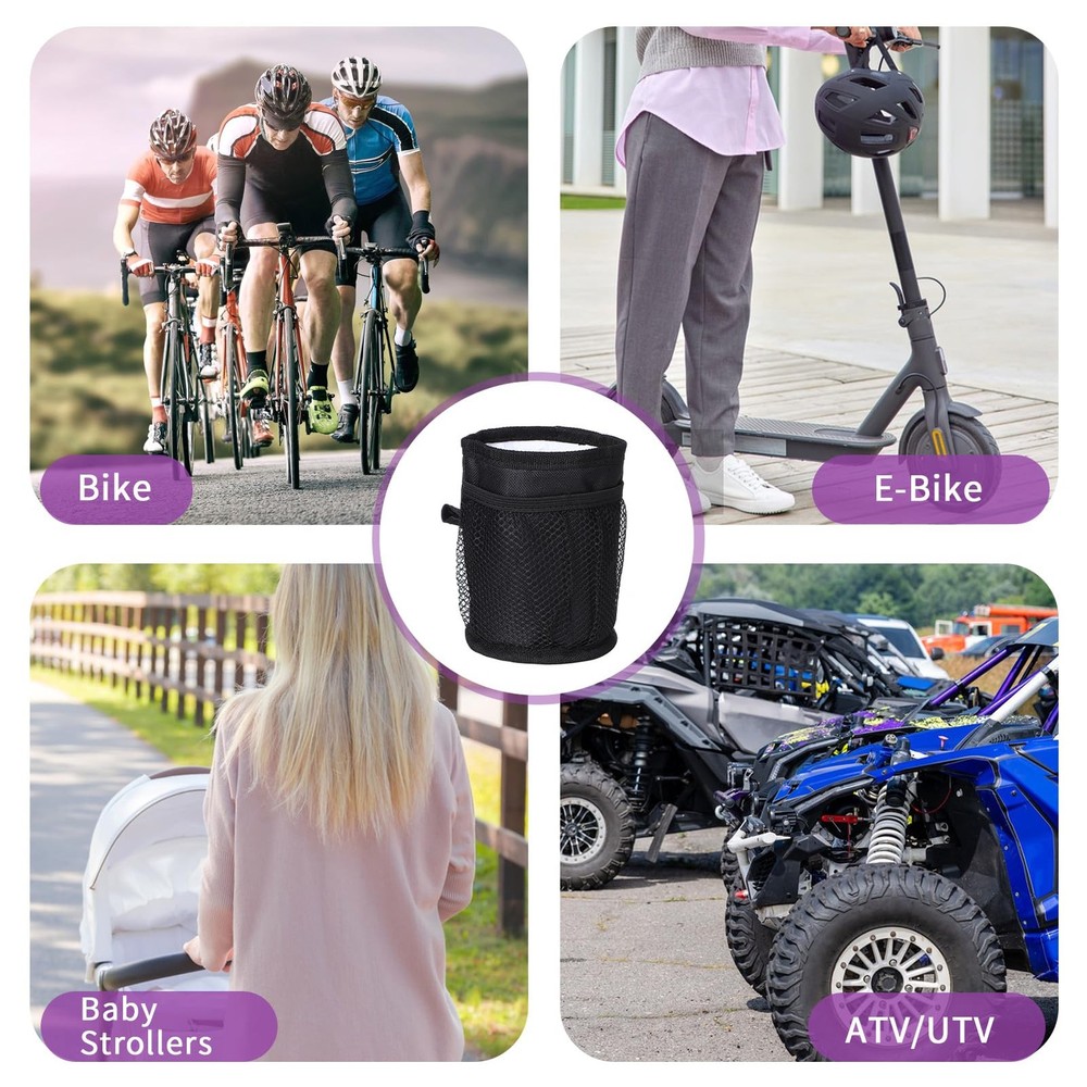 Stroller Cup Holder with Several Mesh Pockets, Sturdy Polyester Material Whee...