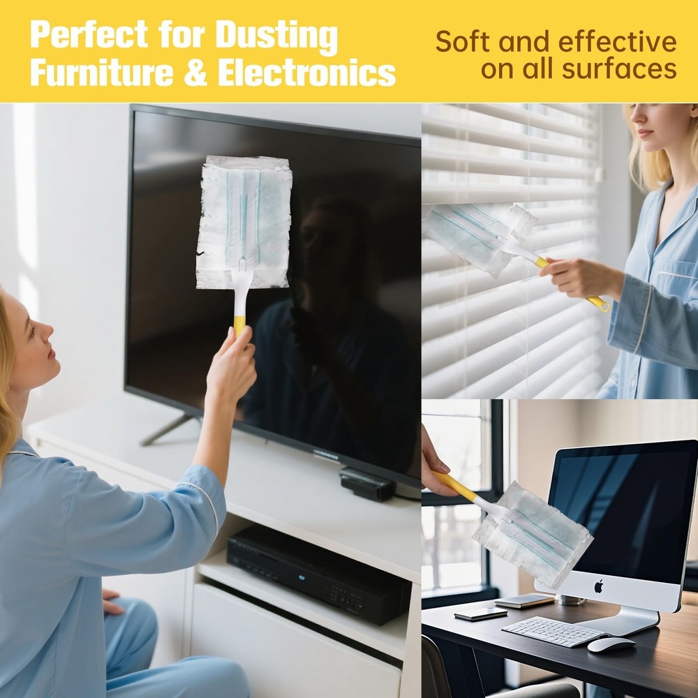 4PCS Replacement Dust Handles Stick Only Compatible with Swiffer Duster Handl...