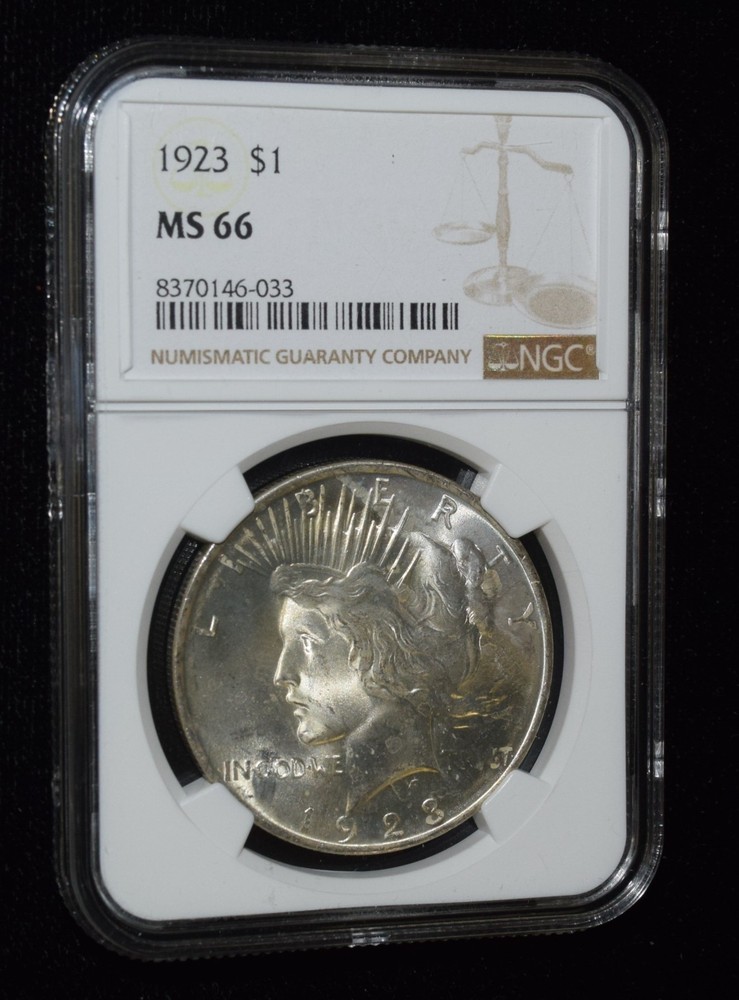 1923 P NGC MS66 Silver Peace Dollar Toned