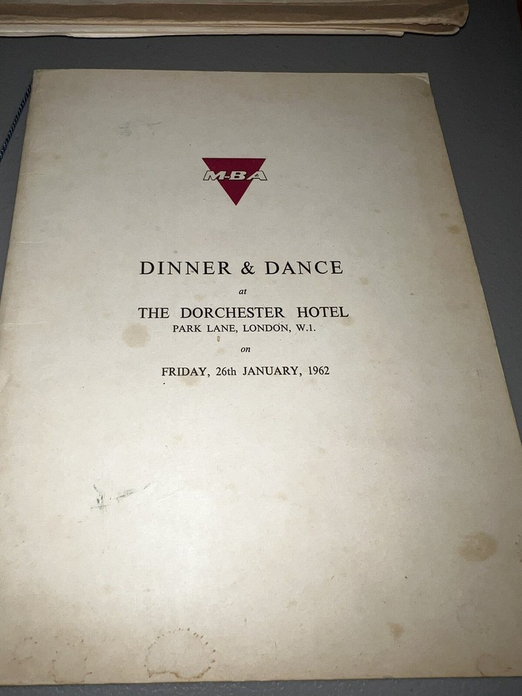 Martin Baker Aircraft 1962 Dinner & Dance Program Ejection Seat Celebration