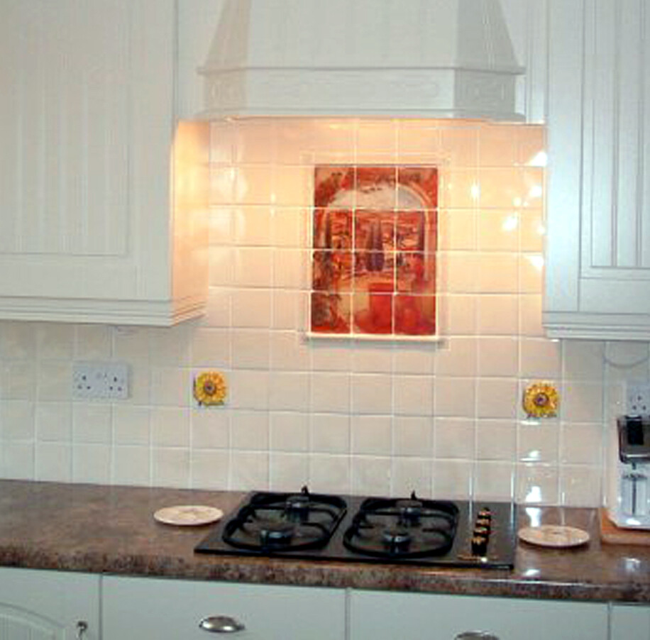 Mural Tumbled Marble Backsplash Toscana Pot Tile #146