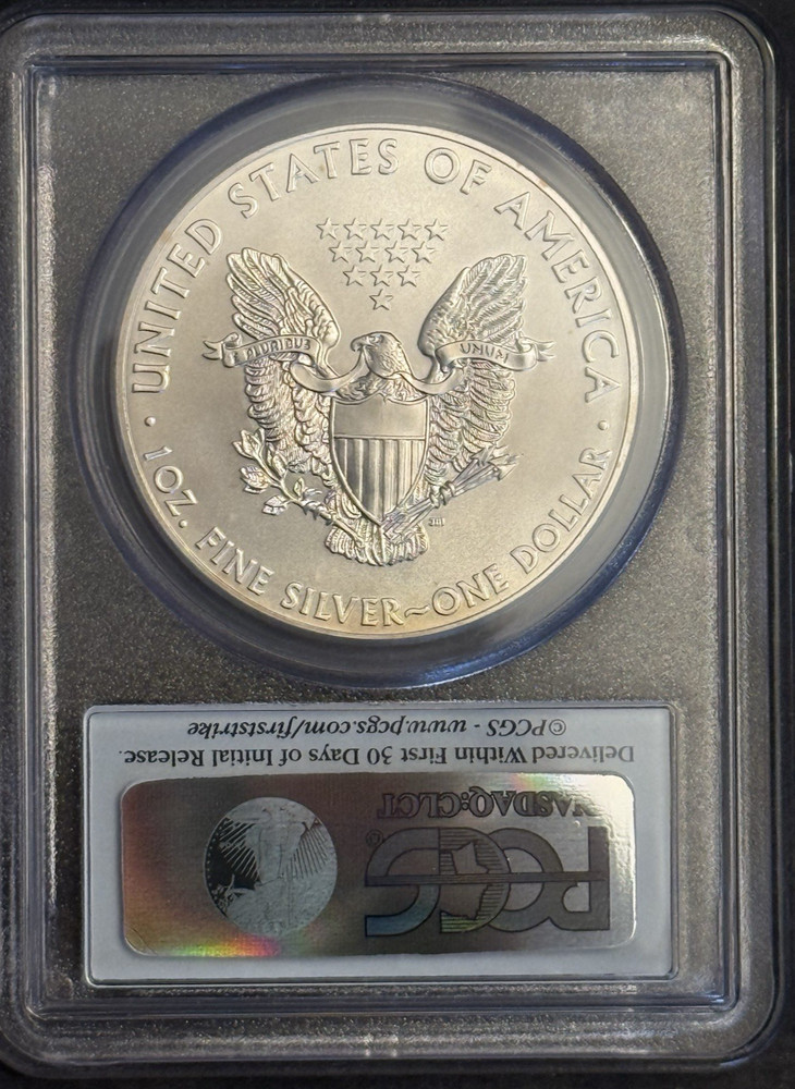 2013-(W) Silver Eagle PCGS MS69 First Strike Flag Label Struck at West Point