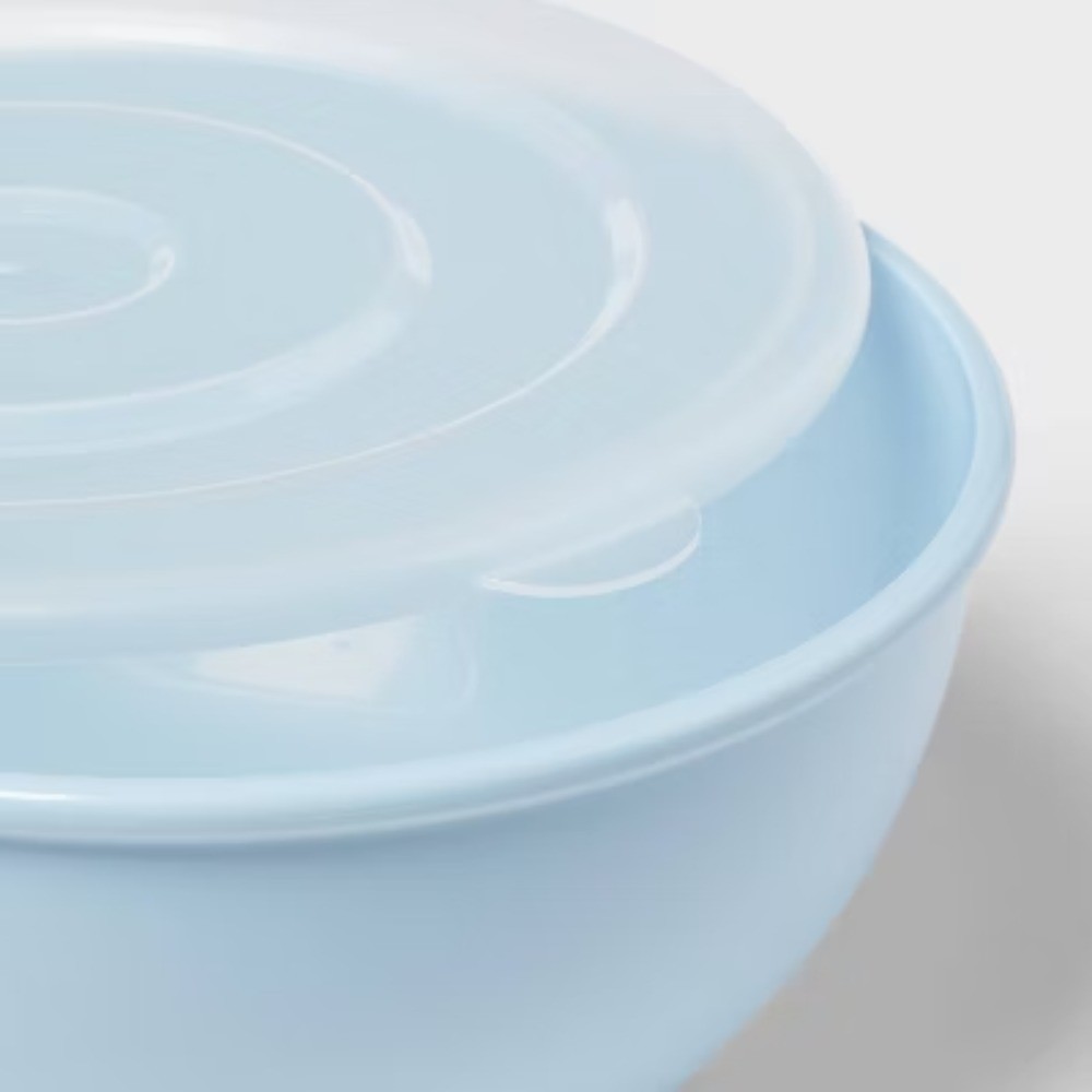 10pc Plastic Mixing Bowl Set with Lids Blue