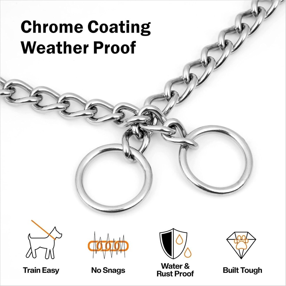 Lightweight Adjustable Choke Chain Collar for Puppies - Effective Training Aid