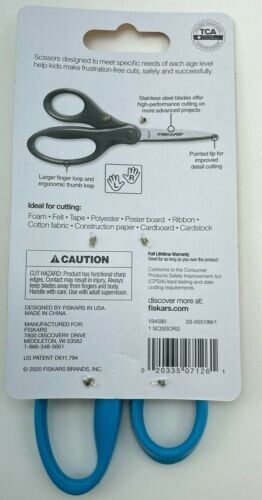 2-Pack Fiskars Pointed Student Scissors - Blue Handle