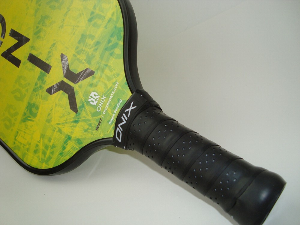 Onix React Graphite Pickleball Paddle Lucy Kovalova Matt Wright Green Yellow