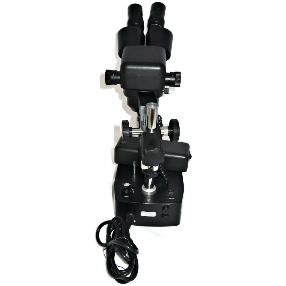 Jewelry Gem Binocular Stereo Microscope w/ Three Lights
