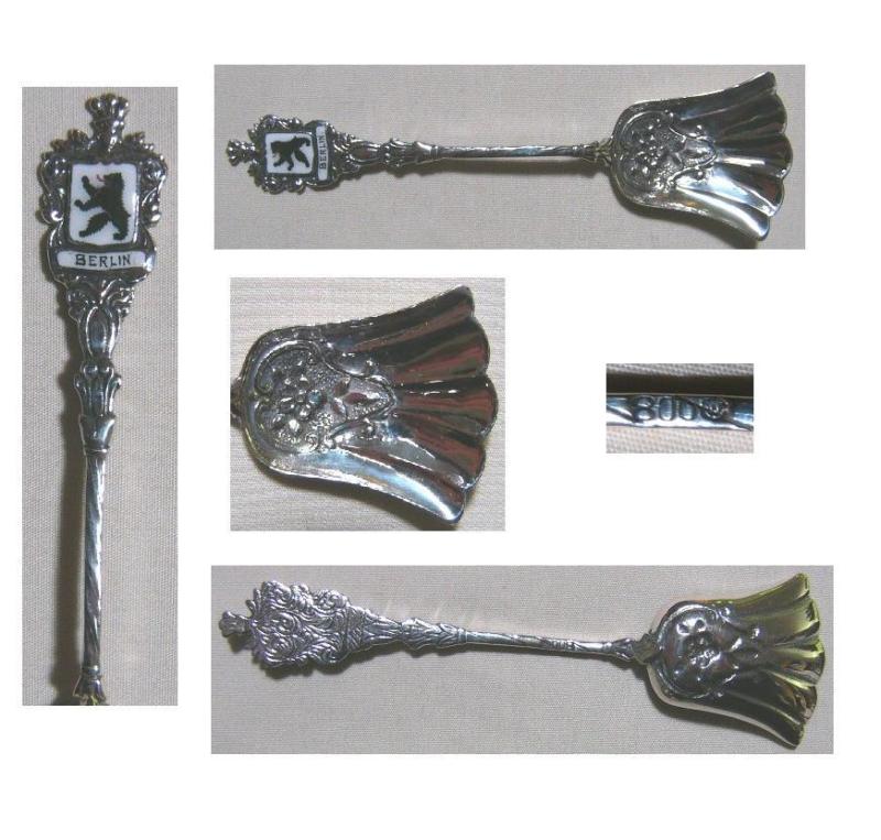 SILVER & ENAMEL SOUVENIR SHOVEL BERLIN GERMAY