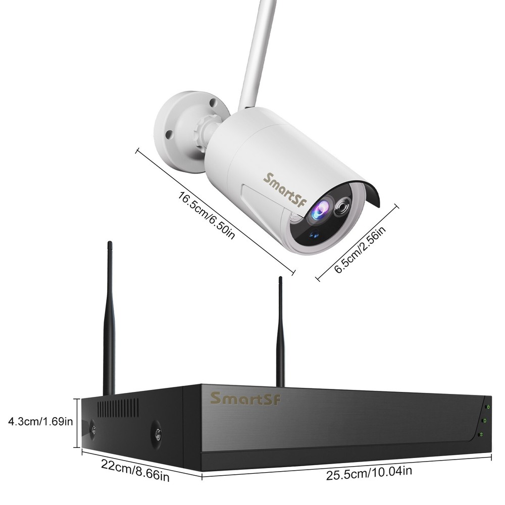 Wireless Security Camera System 5MP 10CH NVR Audio Human Detection Camera System