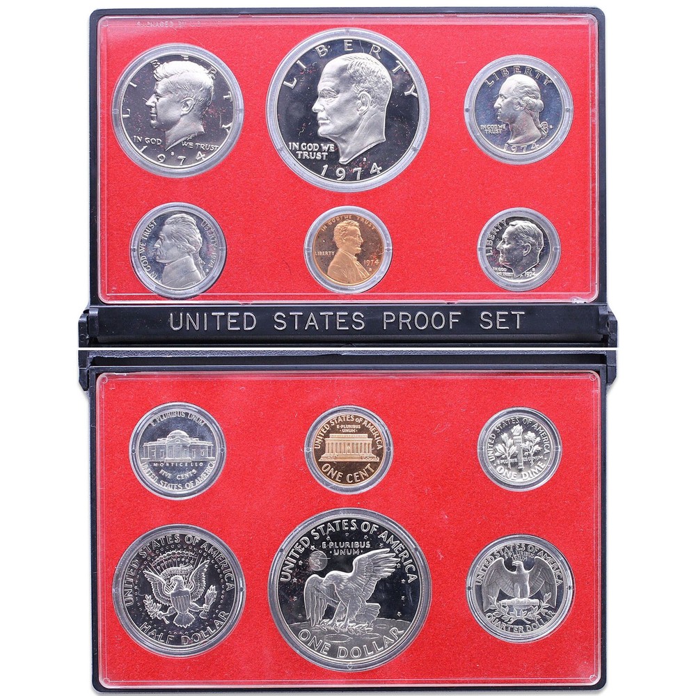 1974 S Proof Set Original Box 6 Coins US Mint