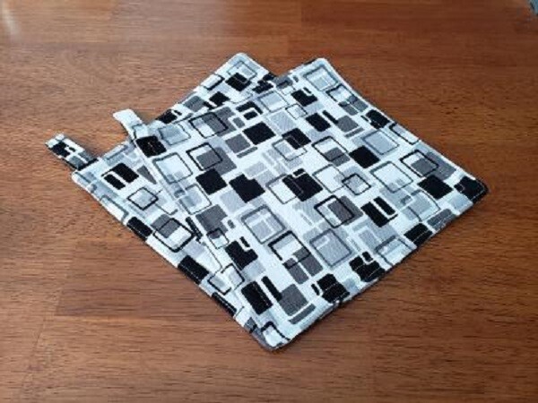 Potholders, Handmade set of 2, Art Deco