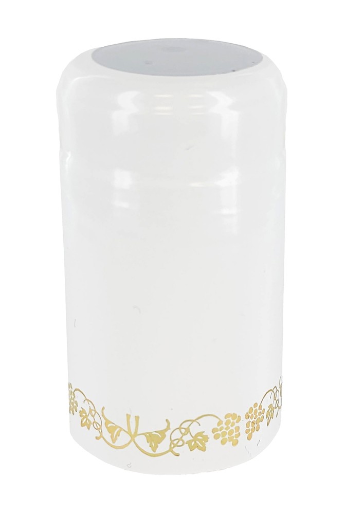 White With Gold Grapes PVC Shrink Capsules-500 Count