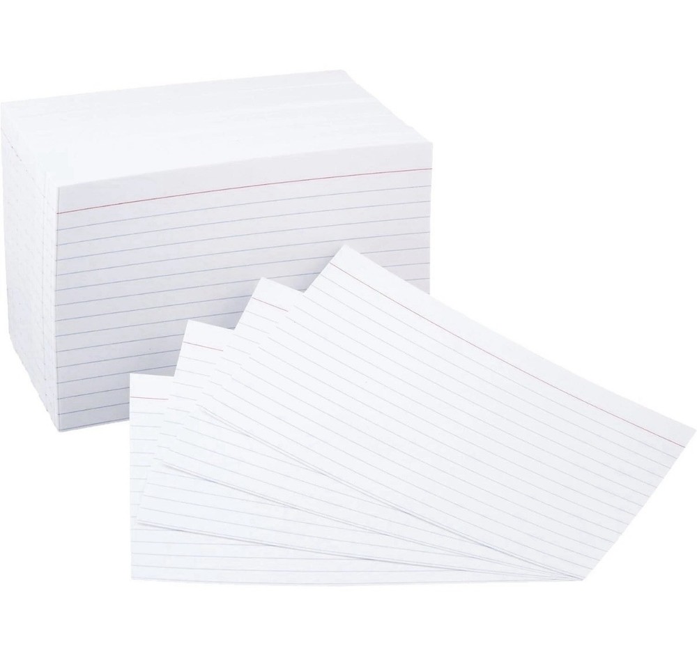 500 Count Ruled White Index Note Cards - Perfect for Study & Lists