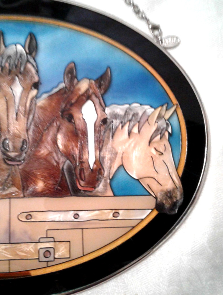 AMIA Oval Five Horse Suncatcher