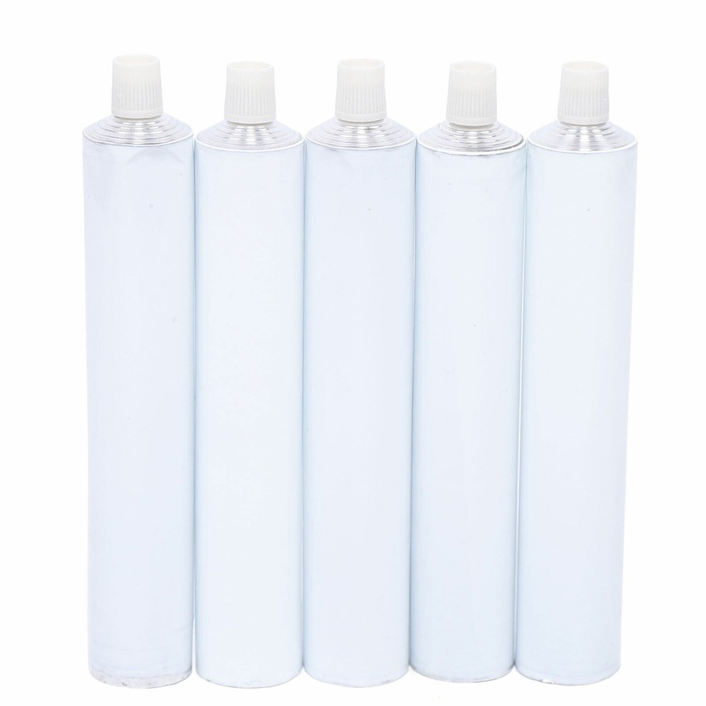 100pcs Portable 100ml Aluminum Empty Toothpaste Tubes With Needle Cap White