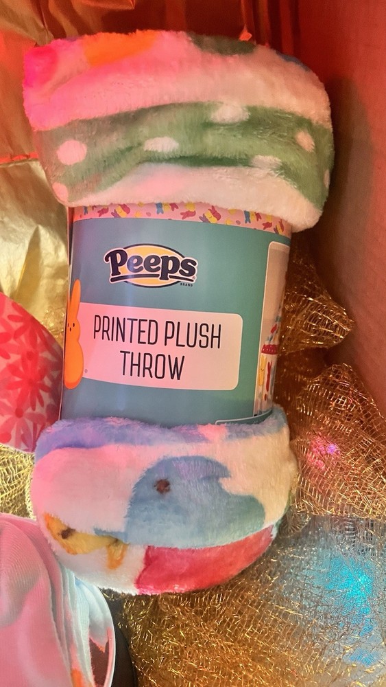 PEEPS Plush Throw Blanket 50x60 Peep Stack Bunnies NEW