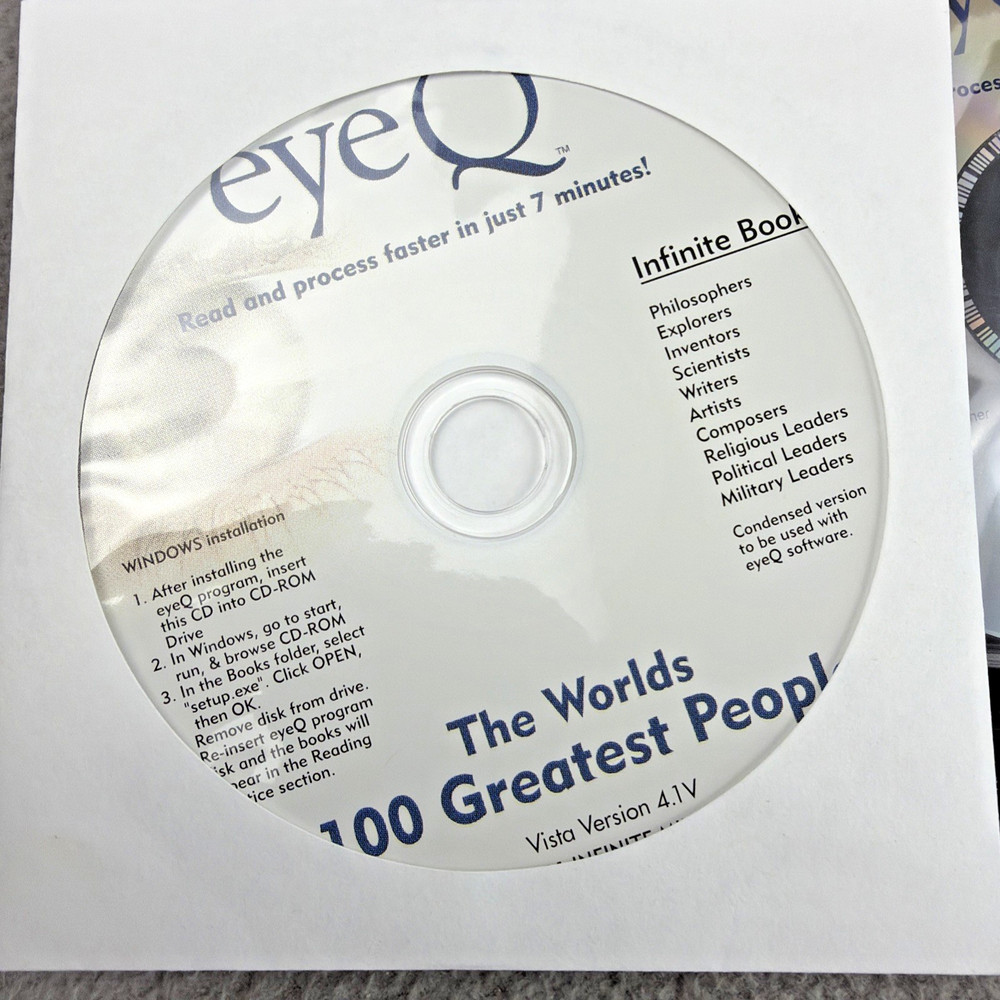 Eye Q Infinite Mind Speed Reading CD PC Software DVD Books + Test Taking Secrets