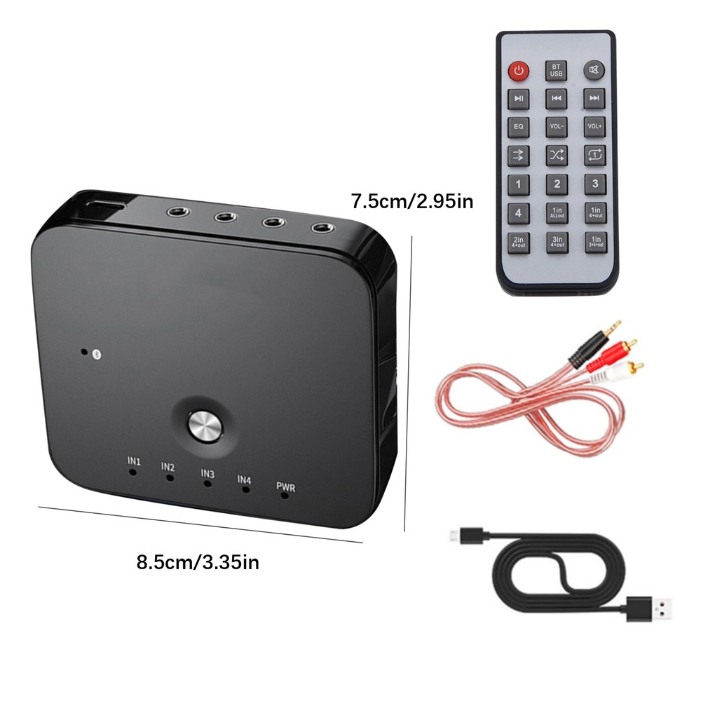 3-in-1 HIFI Audio Adapter Switch Remote Control Bluetooth Receiver Switch Box