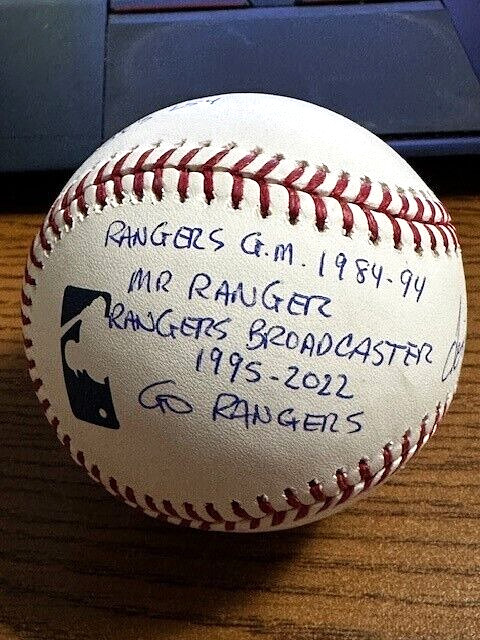 TOM GRIEVE 5 SIGNED AUTOGRAPHED OML BASEBALL! Rangers  STAT BALL- 9 INSCRIPTIONS