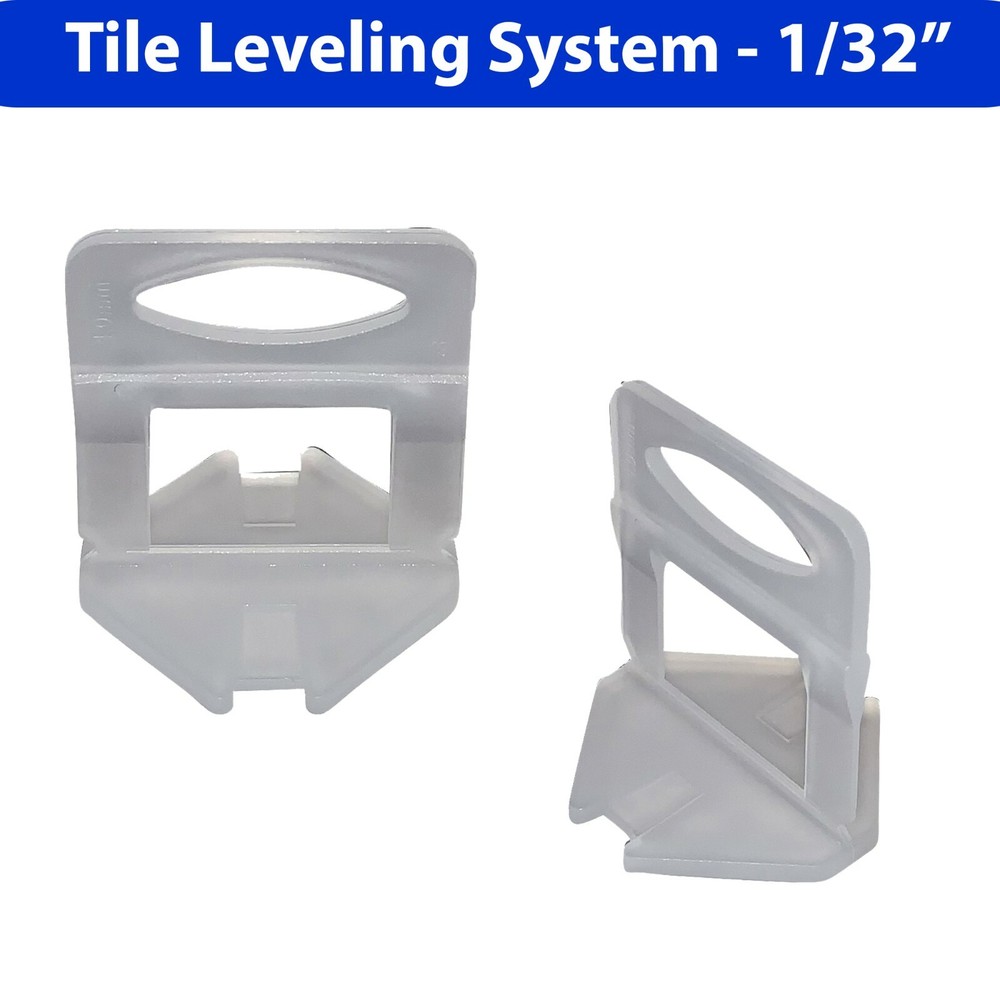 2000 Clips Tile Leveling System Floor Wall 1.0mm 1/32 Tile Spacer Tiling Tool