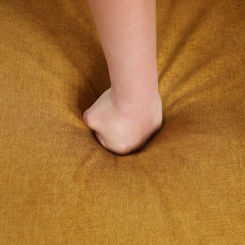 Chenille 2 Seat Sofa Sectional with Iron Frame, Yellow