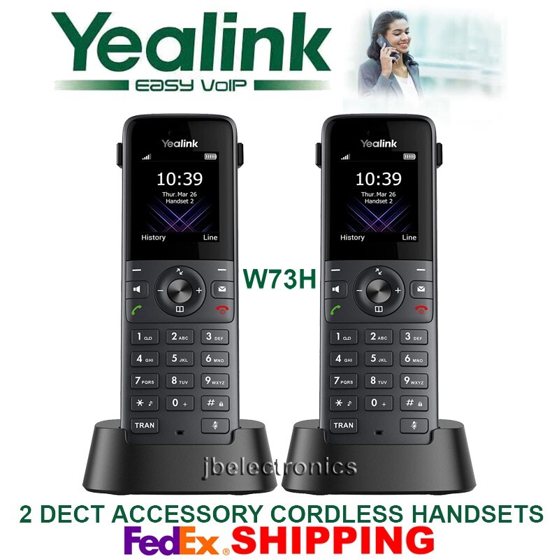 2 YEALINK W73H DECT ACCESSORY EXPANSION CORDLESS HANDSETS