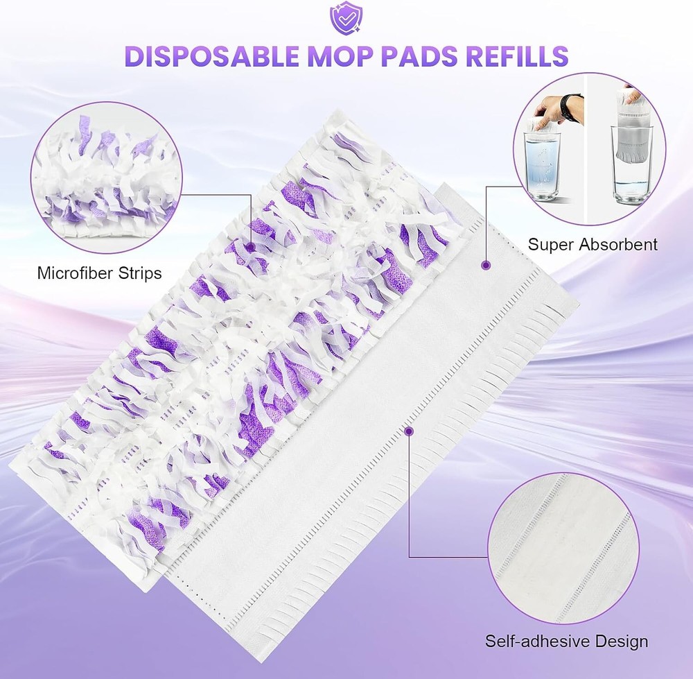 PowerMop Pad Refills - 25 Disposable Cleansing Pads for Multi-Surface Perfection