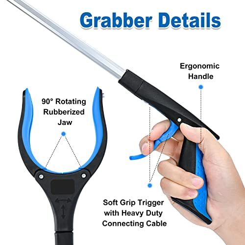 32 Inch Foldable Grabber Tool Handheld Trash Picker Claw Grabber Tool