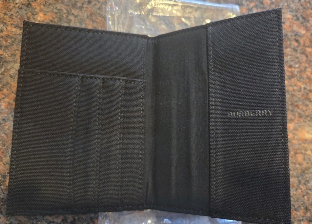 Burberry Black Passport Canvas Holder Cover