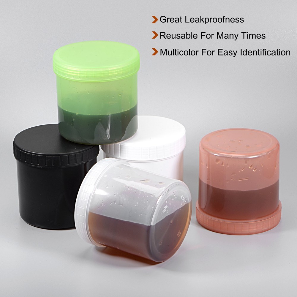 2Pcs 1000mL Plastic Paint Pail Container with Sealing Lid