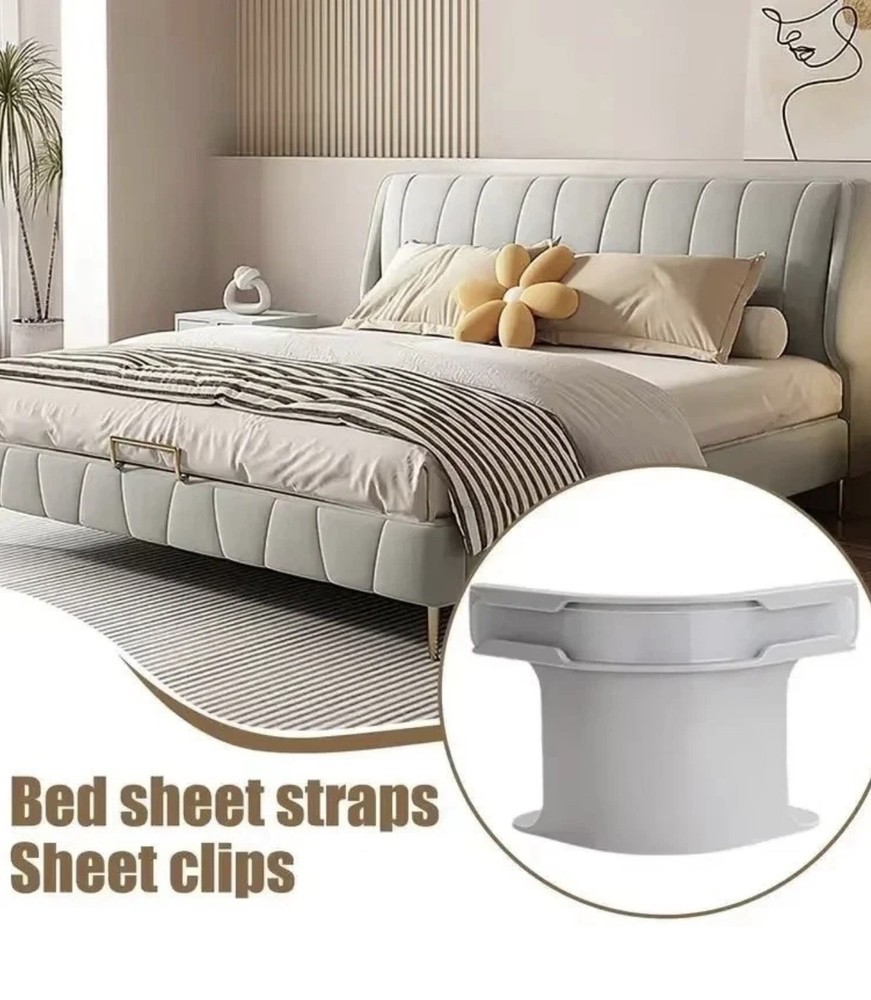4PCS Heavy Duty Bed Sheet Corner Clips Grippers Straps Keep Sheets Tight