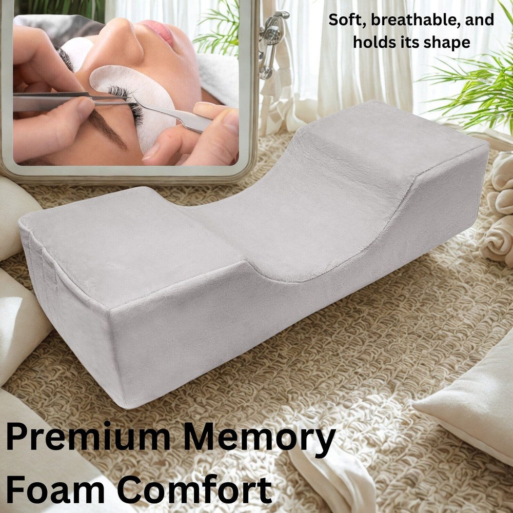 Memory Foam Lash Pillow for Eyelash Extensions, Neck Support Ergonomic Design