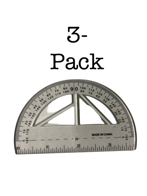 4" OFFICEMATE PROTRACTOR. 3-PACK FREE SHIPPING