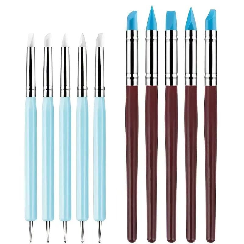10 Pcs Silicone Clay Sculpting Tools Set, Double-Ended Dotting Tools & Silicone