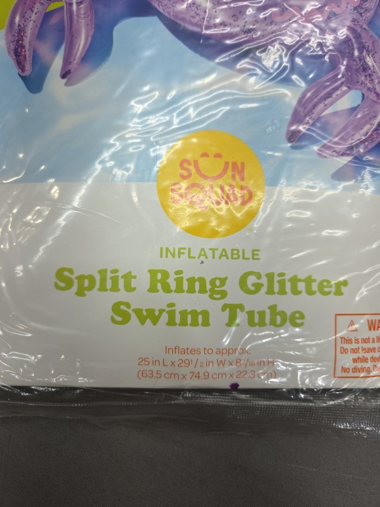 Sun Squad Split Ring Crab Float PVC Pool Toy Purple Ages 3+