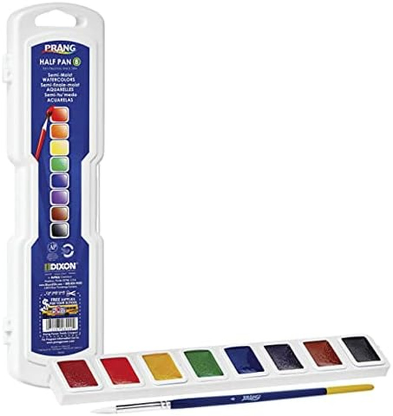 PROFESSIONAL WATERCOLORS, 8 ASSORTED COLORS, RECTANGULAR PAN PALETTE TRAY