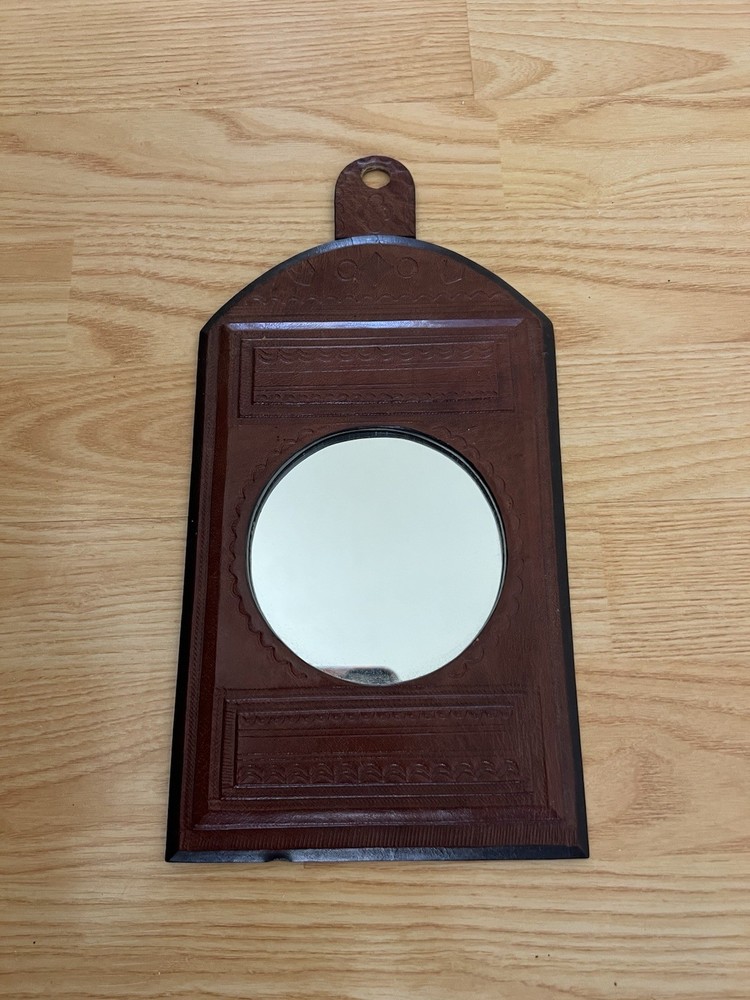 SMALL TUAREG LEATHER MIRROR