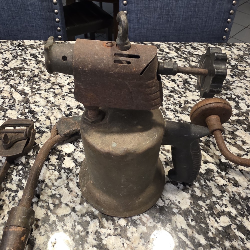 Vintage Antique Hand Tools Drill Blow Torch Snips Scraper