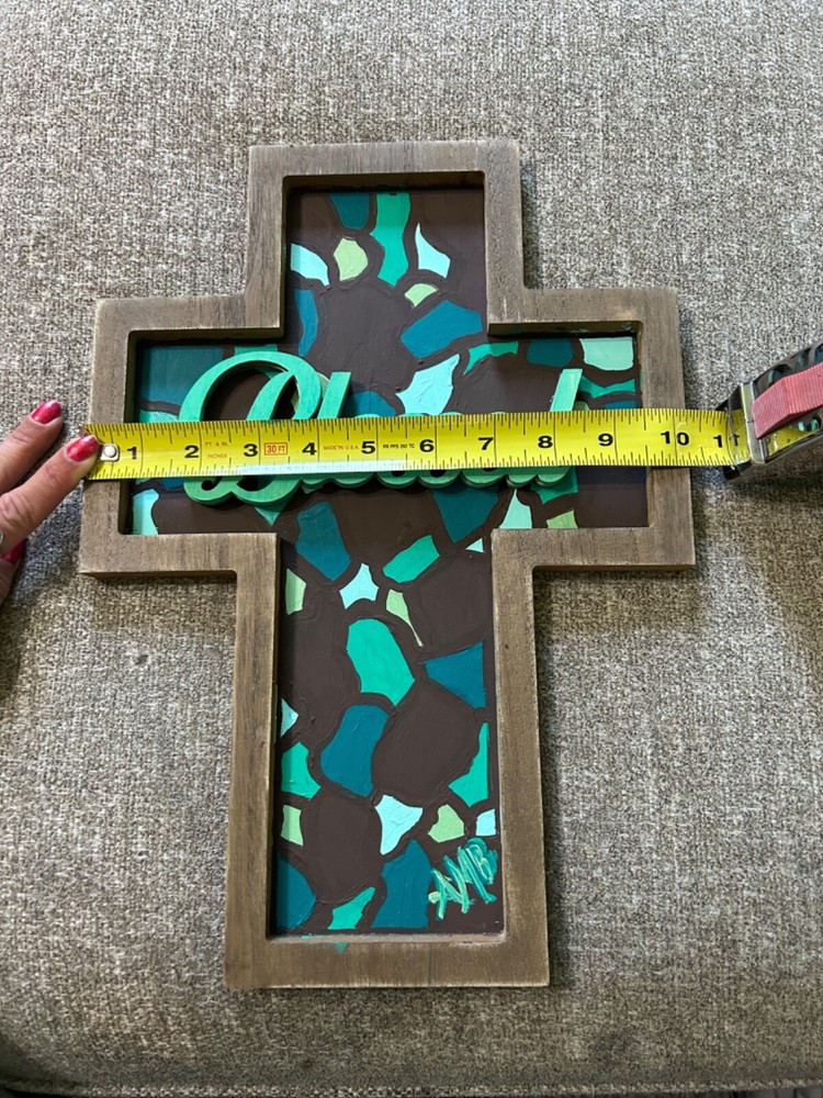 ‘Blessed’ Painted Wood Cross