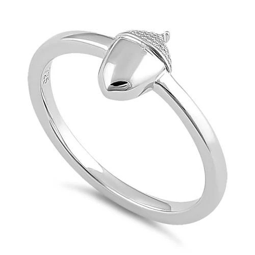 925 Sterling Silver Acorn Ring