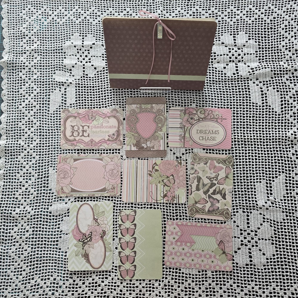 Acordion File with 71 Bo Bunny Primrose Double Side Journal Cards