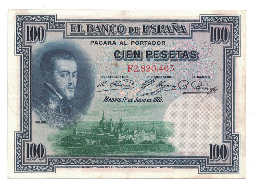 Spain - 1925 100 Pesetas Banknote (P-69c)
